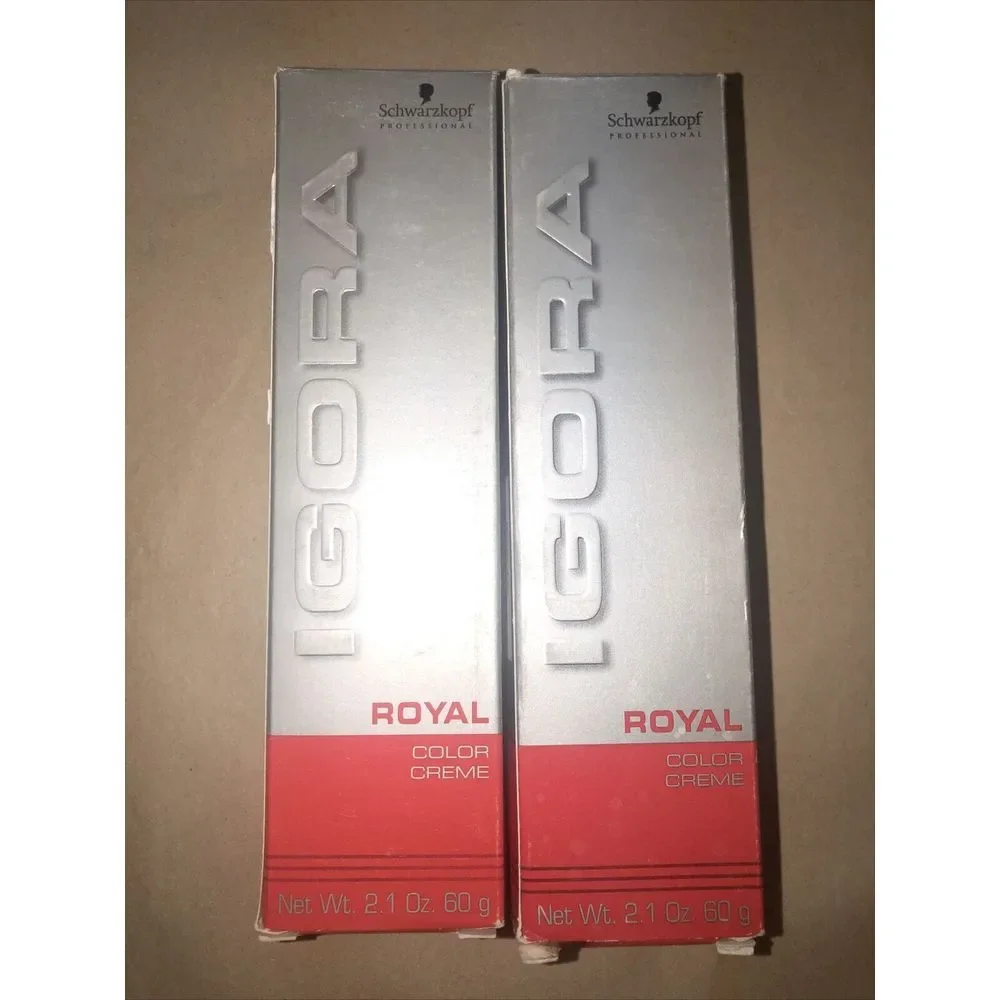 2 x Schwarzkopf Igora Royal Permanent Hair Color Creme 4-90 Medium Brown dye lot